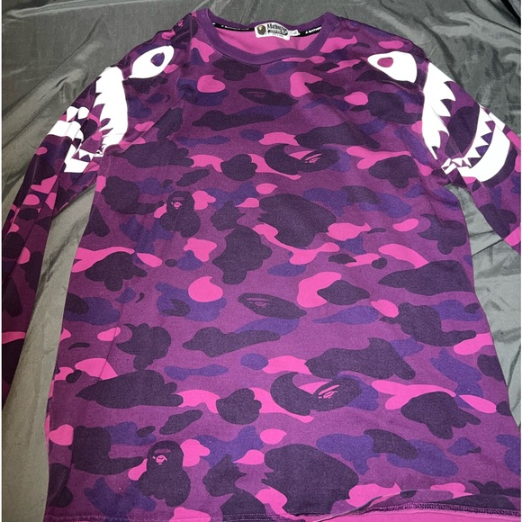 Bape Purple double sided shark face Tee